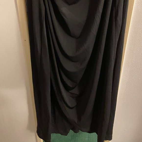 NWT Eloquii Ruched Black Dress with Slit - Picture 4 of 7